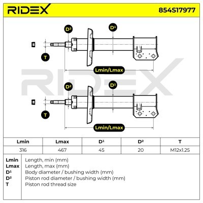 Shock Absorber RIDEX 854S17977 854S17977 - photo 7