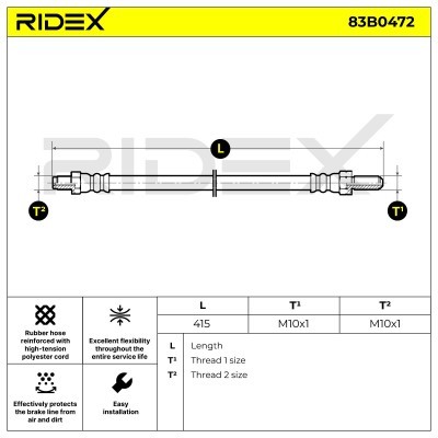 Brake Hose RIDEX 83B0472 83B0472 - photo 5
