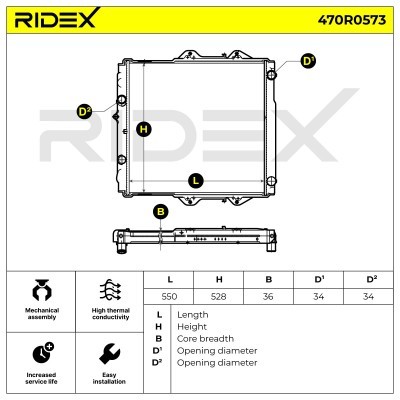 Radiator, Engine Cooling RIDEX 470R0573 470R0573 - photo 8