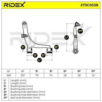 Control Arm RIDEX 273C0538 273C0538 - photo 7