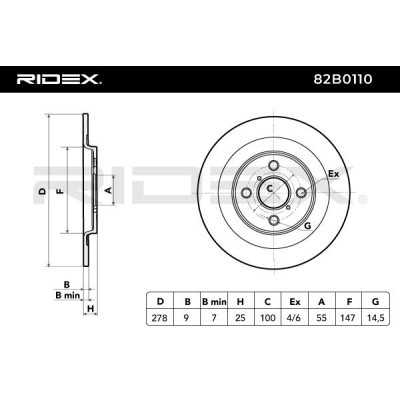 Brake Disc RIDEX 82B0110 82B0110 - photo 3
