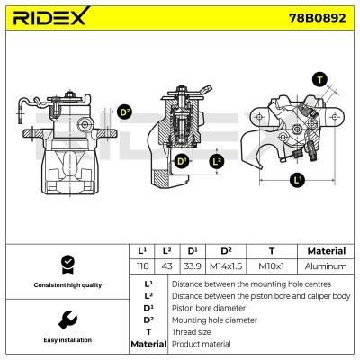 Brake Caliper RIDEX 78B0892 78B0892 - photo 6
