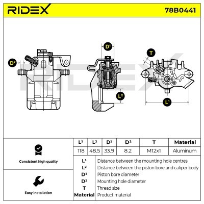 Brake Caliper RIDEX 78B0441 78B0441 - photo 7