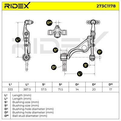 Control Arm RIDEX 273C1178 273C1178 - photo 5