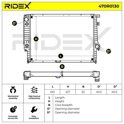 Radiator, Engine Cooling RIDEX 470R0130 470R0130 - photo 7