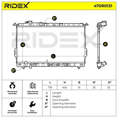 Radiator, Engine Cooling RIDEX 470R0131 470R0131 - photo 5