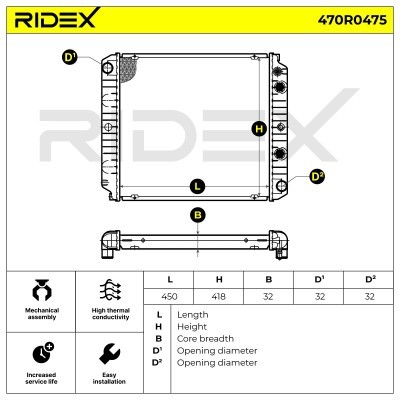 Radiator, Engine Cooling RIDEX 470R0475 470R0475 - photo 5