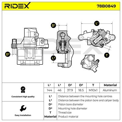 Brake Caliper RIDEX 78B0849 78B0849 - photo 5