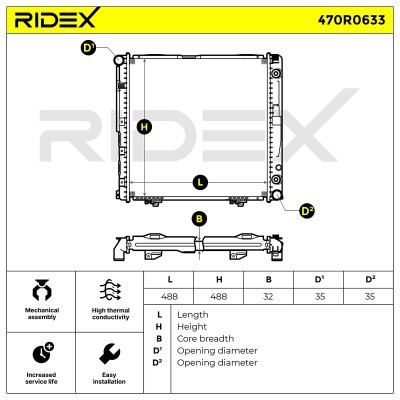 Radiator, Engine Cooling RIDEX 470R0633 470R0633 - photo 9