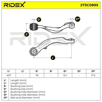 Control Arm RIDEX 273C0895 273C0895 - photo 5