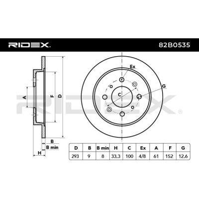Brake Disc RIDEX 82B0535 82B0535 - photo 3