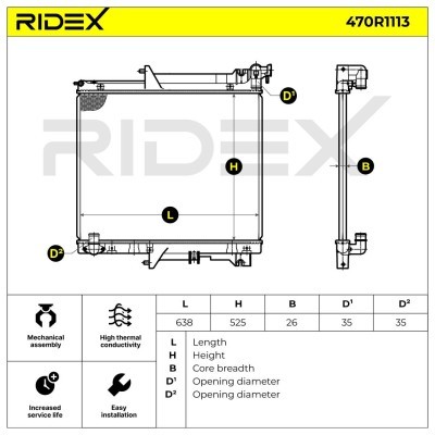 Radiator, Engine Cooling RIDEX 470R1113 470R1113 - photo 5