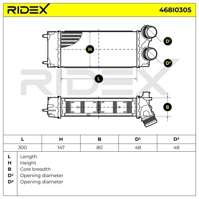 Intercooler, Charger RIDEX 468I0305 468I0305 - photo 11