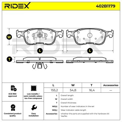 Brake Pads Set RIDEX 402B1179 402B1179 - photo 7