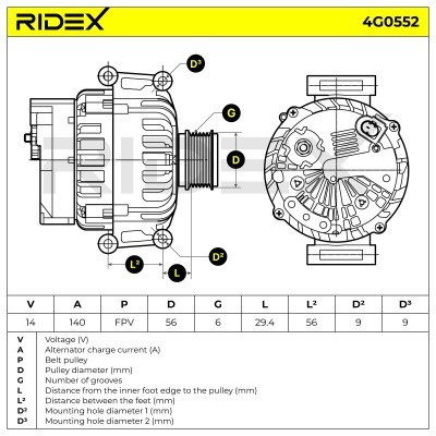 Alternator RIDEX 4G0552 4G0552 - photo 5