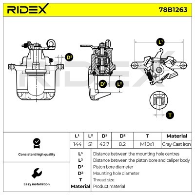 Brake Caliper RIDEX 78B1263 78B1263 - photo 6