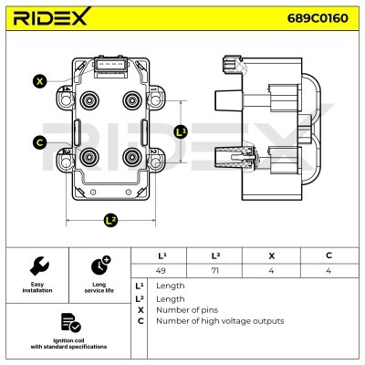 Ignition Coil RIDEX 689C0160 689C0160 - photo 4