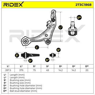Control Arm RIDEX 273C1868 273C1868 - photo 6