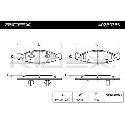 Brake Pads Set RIDEX 402B0385 402B0385 - photo 3