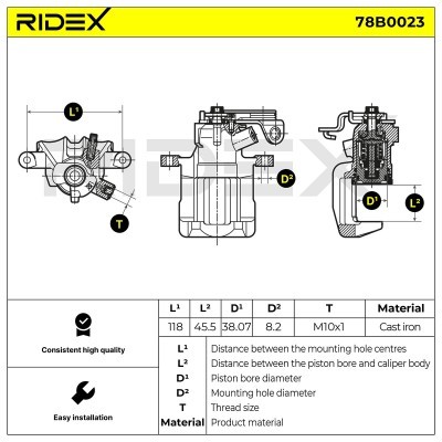 Brake Caliper RIDEX 78B0023 78B0023 - photo 3