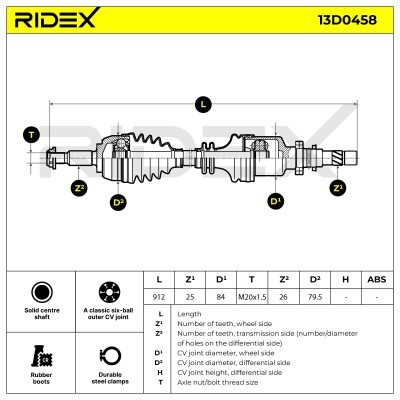 Drive Shaft RIDEX 13D0458 13D0458 - photo 7