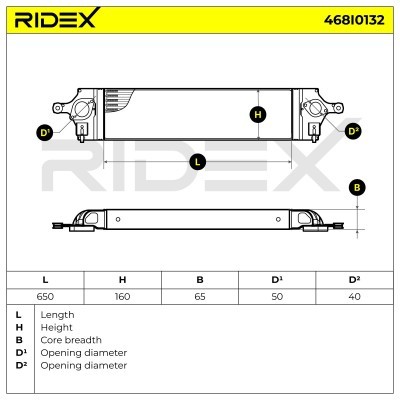 Intercooler, Charger RIDEX 468I0132 468I0132 - photo 7