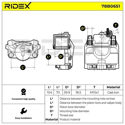 Brake Caliper RIDEX 78B0651 78B0651 - photo 5