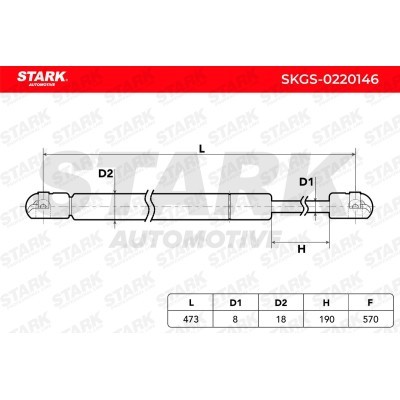 Gas Spring, boot-/cargo area Stark SKGS-0220146 SKGS-0220146 - photo 3
