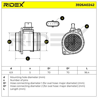 Air Mass Sensor RIDEX 3926A0242 3926A0242 - photo 6