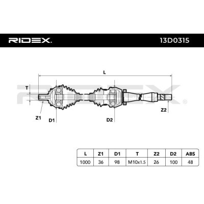 Drive Shaft RIDEX 13D0315 13D0315 - photo 8