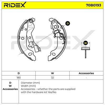 Brake Pads Set RIDEX 70B0193 70B0193 - photo 2