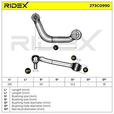 Control Arm RIDEX 273C0990 273C0990 - photo 6