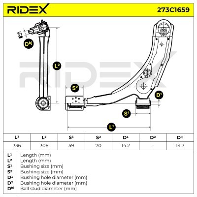 Control Arm RIDEX 273C1659 273C1659 - photo 7