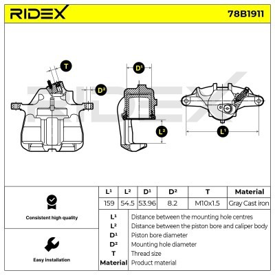 Brake Caliper RIDEX 78B1911 78B1911 - photo 6