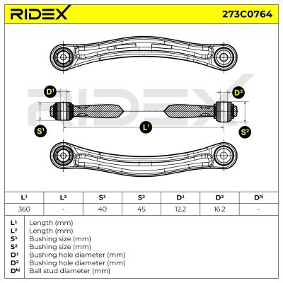 Control Arm RIDEX 273C0764 273C0764 - photo 7