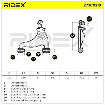 Control Arm RIDEX 273C0219 273C0219 - photo 4