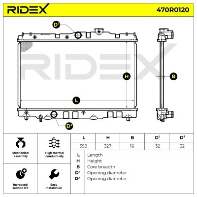 Radiator, Engine Cooling RIDEX 470R0120 470R0120 - photo 5