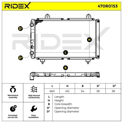 Radiator, Engine Cooling RIDEX 470R0153 470R0153 - photo 9