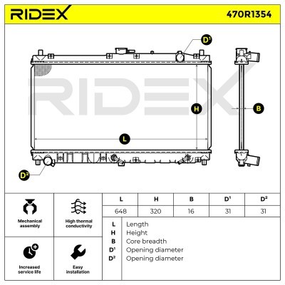 Radiator, Engine Cooling RIDEX 470R1354 470R1354 - photo 4
