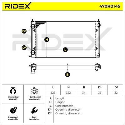 Radiator, Engine Cooling RIDEX 470R0145 470R0145 - photo 7