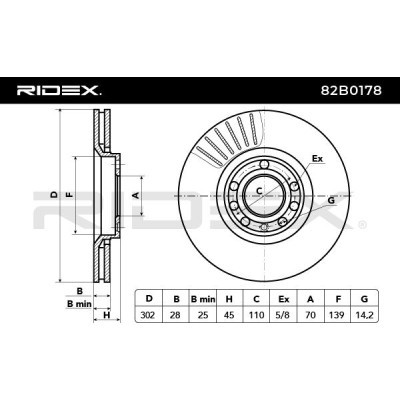 Brake Disc RIDEX 82B0178 82B0178 - photo 6