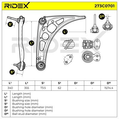 Control Arm RIDEX 273C0701 273C0701 - photo 4