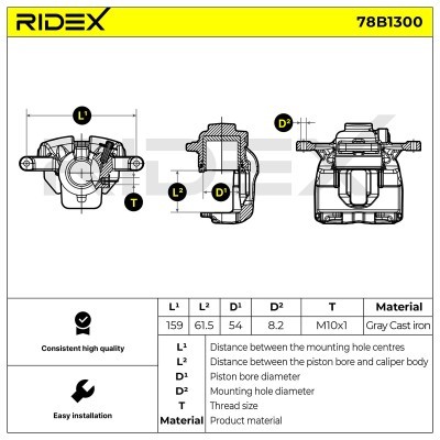 Brake Caliper RIDEX 78B1300 78B1300 - photo 6