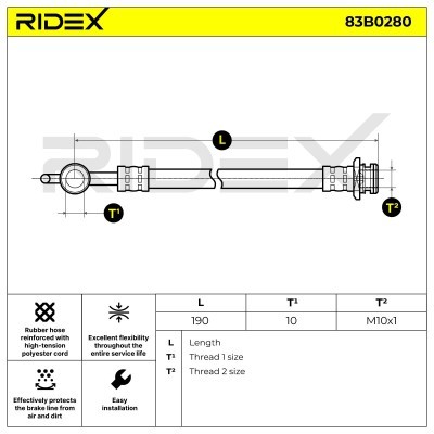 Brake Hose RIDEX 83B0280 83B0280 - photo 6