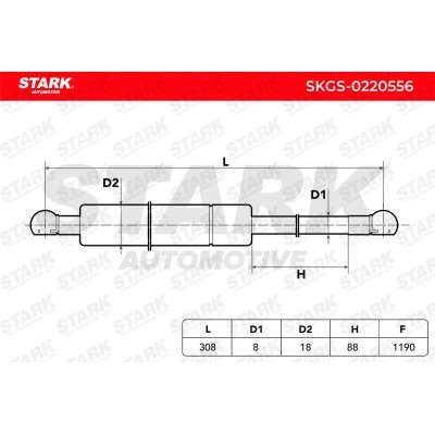 Gas Spring, boot-/cargo area Stark SKGS-0220556 SKGS-0220556 - photo 6