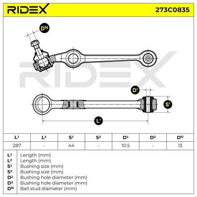 Control Arm RIDEX 273C0835 273C0835 - photo 6
