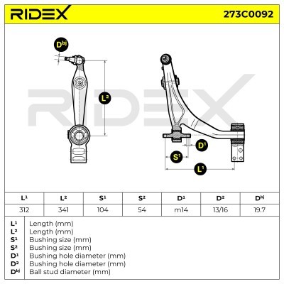 Control Arm RIDEX 273C0092 273C0092 - photo 8