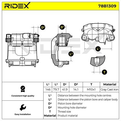 Brake Caliper RIDEX 78B1309 78B1309 - photo 7