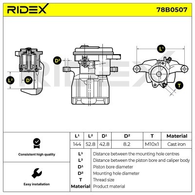 Brake Caliper RIDEX 78B0507 78B0507 - photo 7