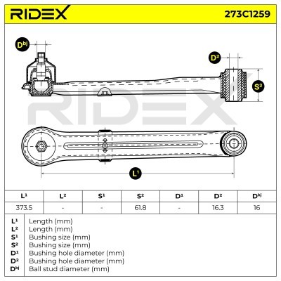 Control Arm RIDEX 273C1259 273C1259 - photo 7